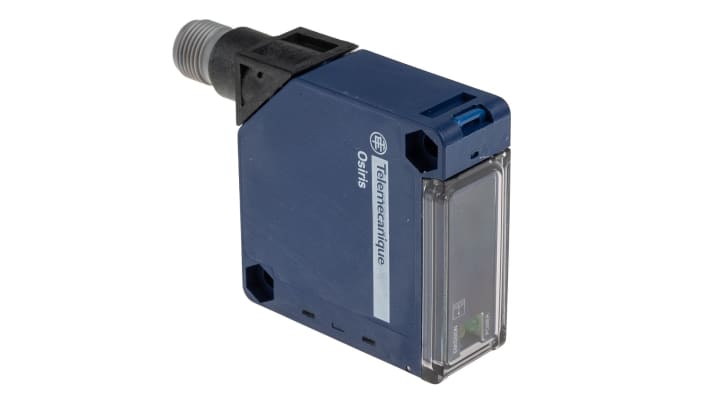 Sensore fotoelettrico Telemecanique Sensors XUK0AKSAM12T, compatto, rilevamento a 30 m, corpo 50x50 mm, IP67, M12.