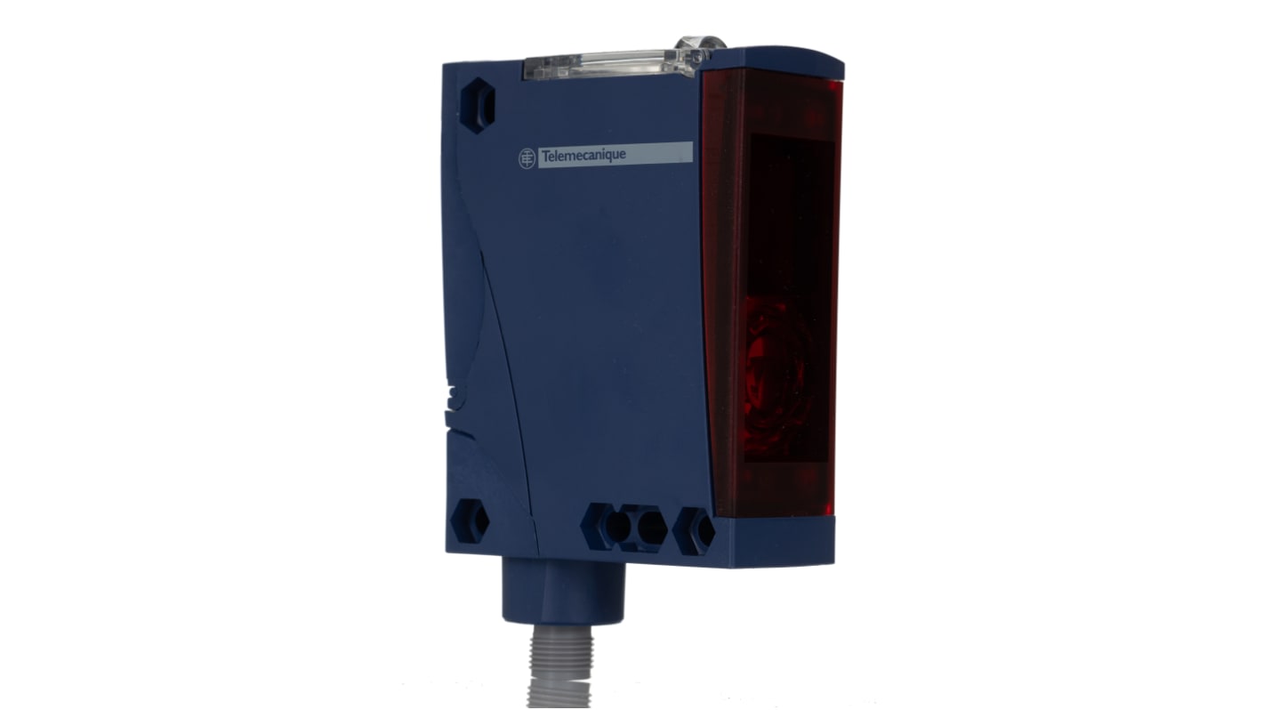 Sensore fotoelettrico rettangolare Telemecanique Sensors XUX0AKSAM12T, rilevamento fino a 40 m, programmabile, IP65/IP67.
