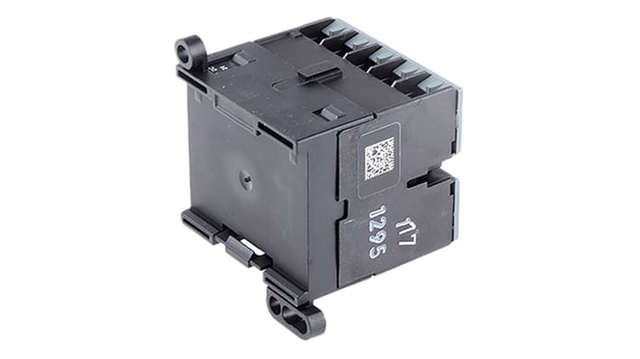Contattore ABB GJL1313001R0101, 3 poli, 20 A, bobina 24 V c.c., montaggio su guida DIN, dimensioni 57,5 x 52,5 x 46,5 mm.