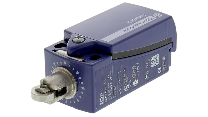 Interruttore di fine corsa Telemecanique Sensors XCKD2102P16, stantuffo NO/NC, corpo in lega di zinco, IP66, dimensioni 31mm x 65mm x 30mm.