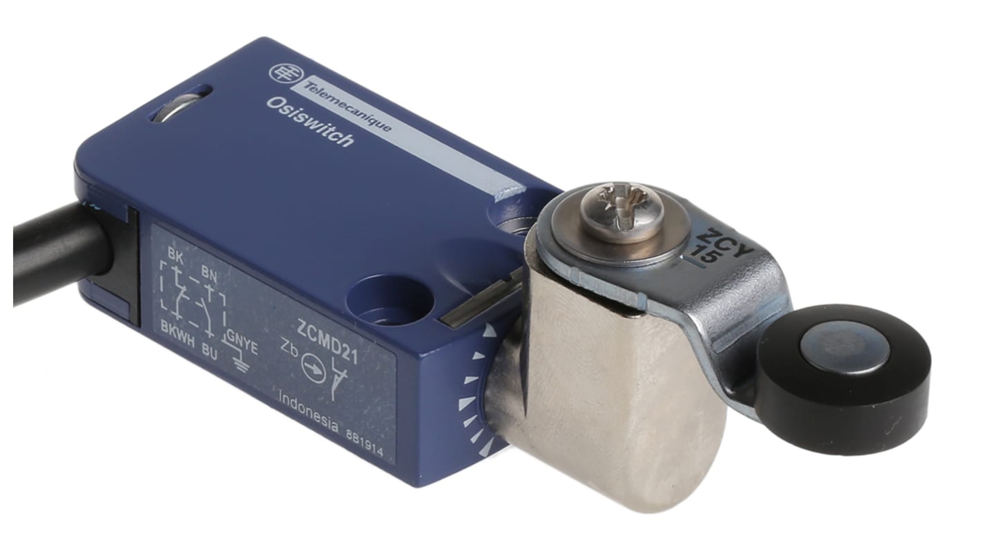 Interruttore di fine corsa Telemecanique Sensors XCMD2115L1, leva NO/NC, protezione IP66/IP67/IP68, dimensioni 30mm x 50mm x 16mm.