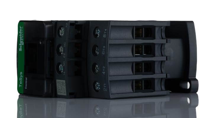 Contattore Schneider Electric LC1DT32P7, 4 poli, 32 A, 230 V c.a., dimensioni 91 x 45 x 97 mm, grado di protezione IP20.