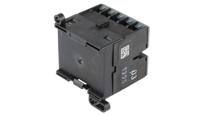 Contattore ABB GJL1213001R7011, serie B, 3 poli, 20 A, bobina 24 V c.c., montaggio su guida DIN, dimensioni 57.5 x 52.5 x 46.5 mm.
