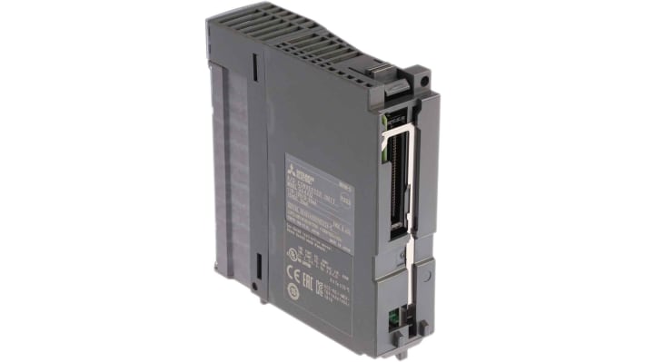 Modulo I/O Mitsubishi Electric Q64AD per PLC MELSEC Q, 4 canali analogici, dimensioni 98 x 27,4 x 90 mm, alimentazione 24VDC.