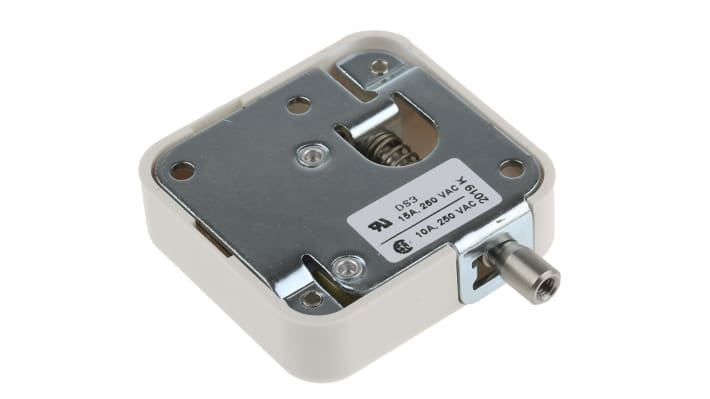 Saia-Burgess 19216, interruttore a pulsante interblocco porta a stantuffo, montaggio superficiale, contatto SP-CO, protezione IP40.