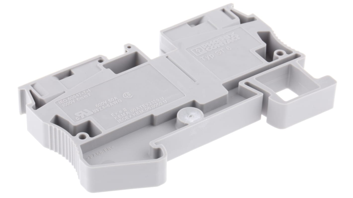 Morsettiera per guida DIN Phoenix Contact 3031487 - ST 4-FSI/C, Grigio, Fusibile integrato, Tecnologia a molla, 30A, 400V. Adatta per applicazioni ferroviarie.