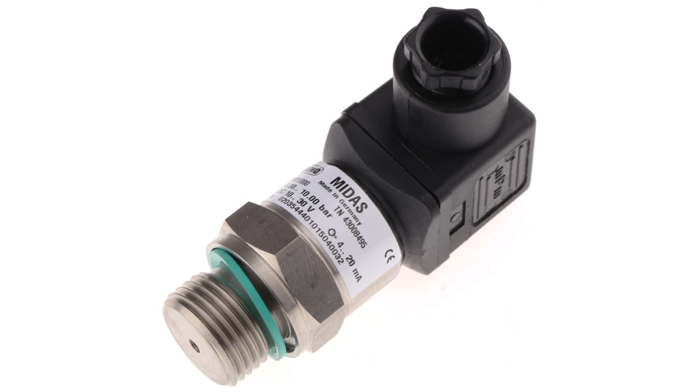 Jumo 401001/000-459-405-523-20-601-61/000, sensore di pressione in acciaio inox, 10 bar, uscita 4-20 mA, IP65.