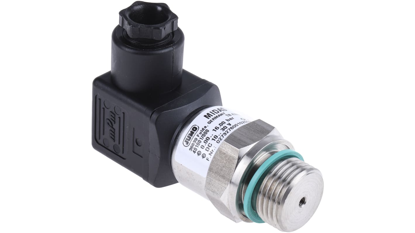 Sensore di pressione Jumo 401001/000-460-405-523-20-601-61/000, acciaio inox, 16 bar, uscita 4-20 mA, IP65.