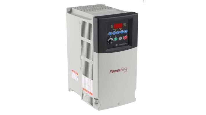 Inverter trifase Allen Bradley 22B-D012N104, potenza 5,5 kW, 400 V, corrente 12 A, interfaccia Ethernet, dimensioni 260x180x130 mm.