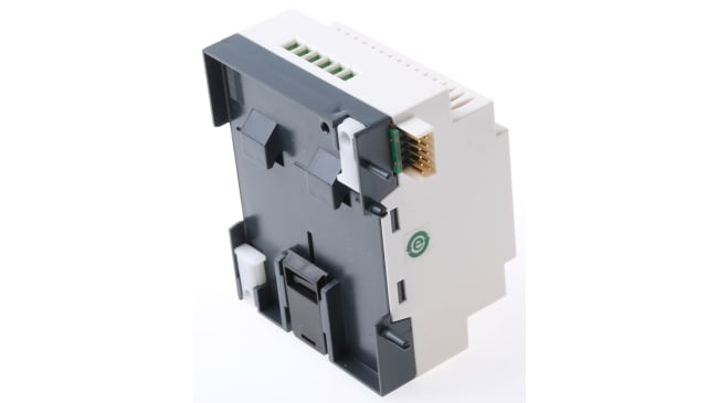Modulo I/O Schneider Electric SR3XT101FU per guida DIN, 6 ingressi discreti, 4 uscite relè, dimensioni 110 x 72 x 59,5 mm.
