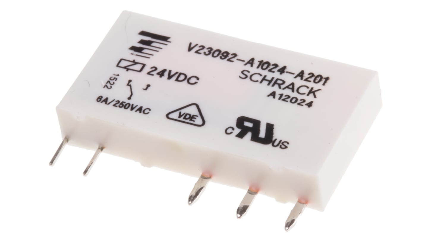 Relè di potenza Wieland flareMove SPDT, bobina 24V cc, montaggio su guida DIN, dimensioni 6,2 mm di larghezza.