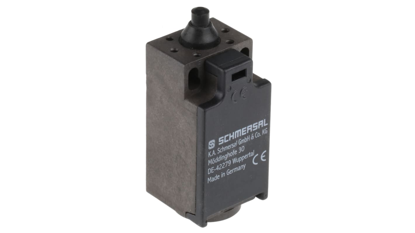 Interruttore di fine corsa Schmersal ZS 236-11Z, stantuffo NO/NC, IP67, 230V, 10A, dimensioni 61.5mm x 30mm x 30mm.