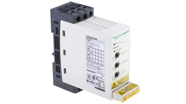 Schneider Electric ATS01N212QN Soft Starter 3 fasi, 5,5 kW, 415 V c.a., IP20. Avviatore graduale per motori asincroni. Ideale per pompe, ventilatori e trasportatori.