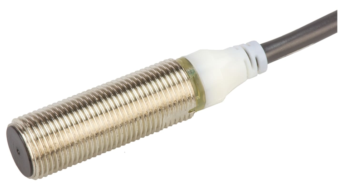 Omron E2AM12KS04WPB12M, sensore di prossimità induttivo PNP M12, rilevamento 4 mm, IP67, montaggio a filo, lunghezza 50 mm.