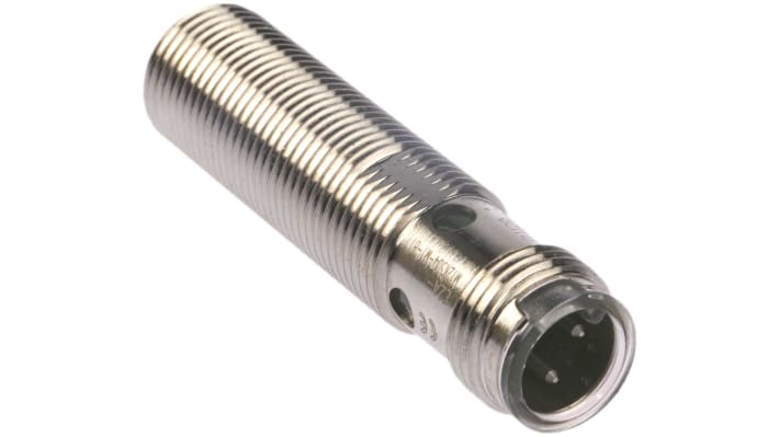 Sensore di prossimità cilindrico PNP M12 Omron E2AM12KS04M1B1, rilevamento 4 mm, alimentazione 12-24 V c.c., grado di protezione IP67.