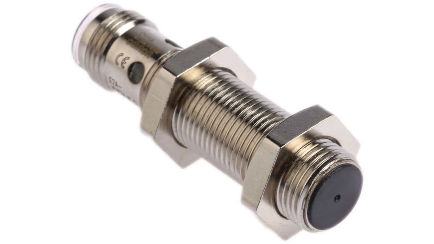 Sensore di prossimità cilindrico NPN M12 Omron E2AM12KS04M1C1, rilevamento 4 mm, alimentazione 12-24 V c.c., IP67.