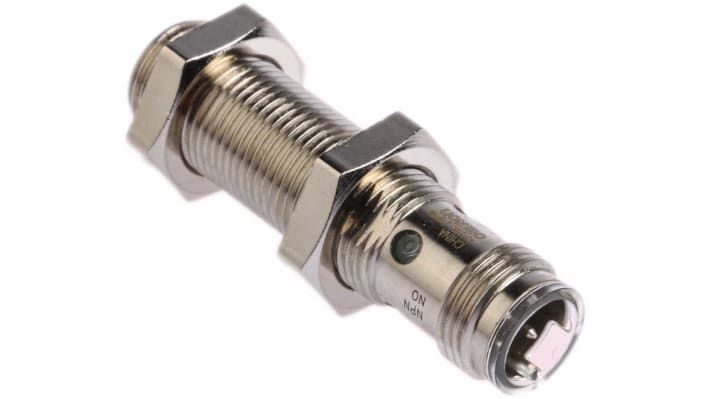 Sensore di prossimità cilindrico NPN M12 Omron E2AM12KS04M1C1, rilevamento 4 mm, alimentazione 12-24 V c.c., IP67.