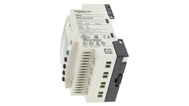 Modulo logico Schneider Electric SR2B121B Zelio Logic Smart con 8 ingressi e display LCD - Serie Zelio Logic. Ideale per automazione industriale, HVAC e illuminazione.