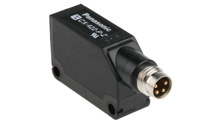 Sensore fotoelettrico Panasonic CX-422-P-Z, rettangolare a diffusione, rilevamento fino a 800 mm, IP67, 24V.