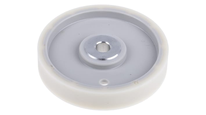 Ruota per encoder Baumer MR241.07D, circonferenza 20 cm, foro 7 mm, include staffa di montaggio e viti.