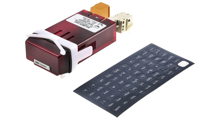 Regolatore di temperatura On/Off Baumer PA201.005AX01, alimentazione 10-70 V c.c., display LED rosso 10 mm, alloggiamento DIN 24 x 48 mm.