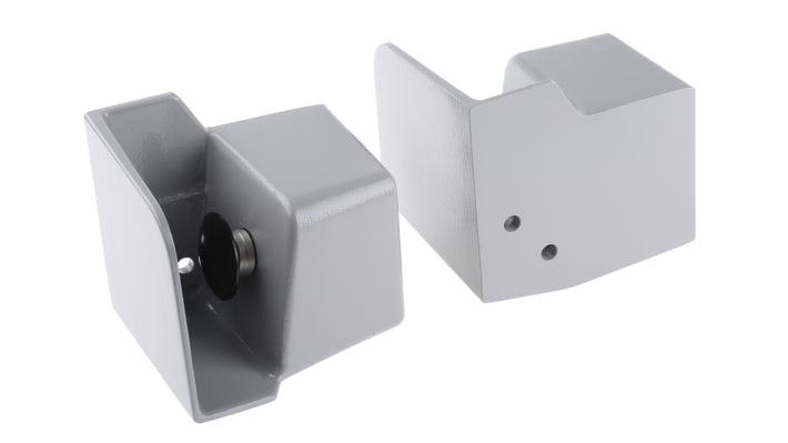 Contenitore Schmersal 509 0002, console a due mani ergonomica in alluminio, resistente e conforme EN 574, per applicazioni industriali.