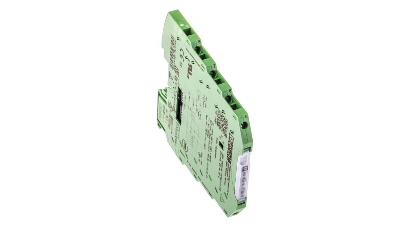 Phoenix Contact, condizionatore di segnale MINI MCR, per PT100 e termocoppie, montaggio su guida DIN, larghezza 6,2 mm.