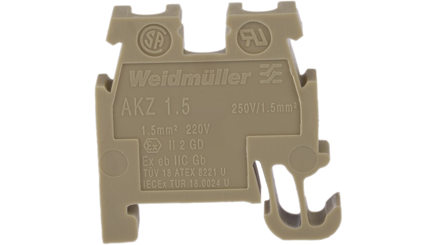 Morsettiera per guida DIN Weidmüller 340460000, 24-14 AWG, collegamento a vite, resistenza termica, contatti placcati in stagno - SAK Serie. Ideale per illuminazione, stoccaggio, settore medico, pannelli di controllo e climatizzazione.