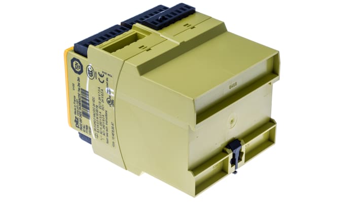 Pilz Relè di sicurezza PNOZ X9P, 24-240V, 7 contatti di sicurezza, dimensioni 90x121x94mm, indicazione LED, categoria 4.