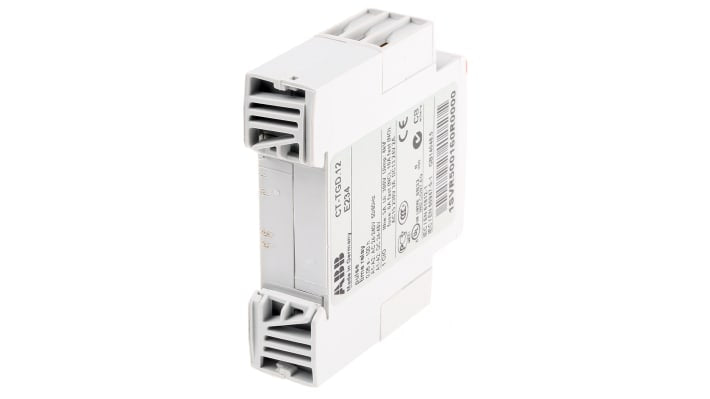 Relè temporizzato ABB CT-TGD.12 SPDT, montaggio su guida DIN, intervallo 0,05 s a 100 h, alimentazione 24-240 V AC.