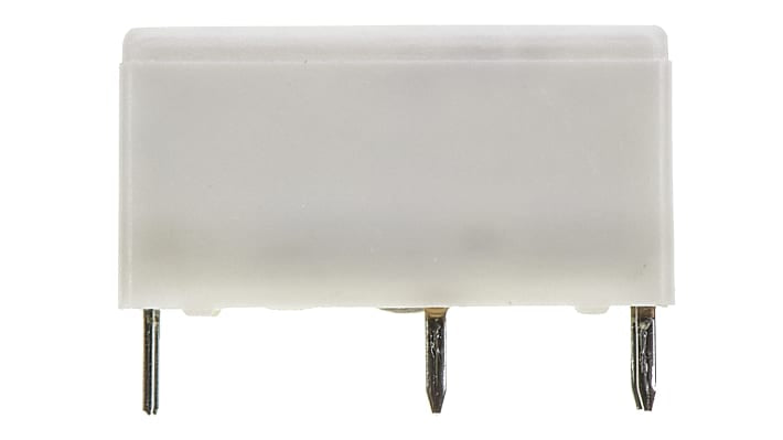 Relè di potenza Finder 32, SPDT, bobina 24V cc, montaggio su PCB, dimensioni 10,7 x 10,2 x 20,3 mm, corrente 6 A.