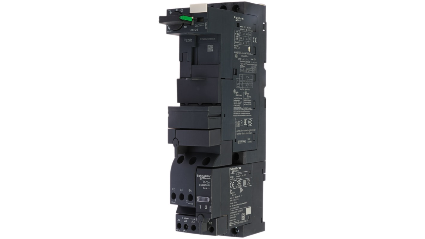 Starter motore avanzato Schneider Electric LU2B12BL: 7,5 hp, 12 A - Serie U-Line. Protezione cortocircuiti, ideale per applicazioni industriali.