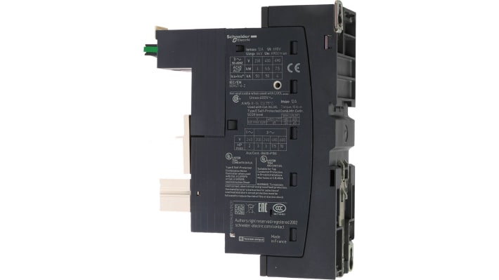 Starter motore avanzato Schneider Electric LUB320, potenza 25 hp, 690 V, corrente 21 A, dimensioni 45x126x154 mm, grado di protezione IP20.