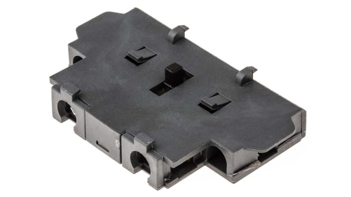 ABB OA2G11, modulo contatti ausiliario SPDT, corrente 16 A, montaggio su guida DIN, dimensioni 8,75 x 54 x 36 mm.