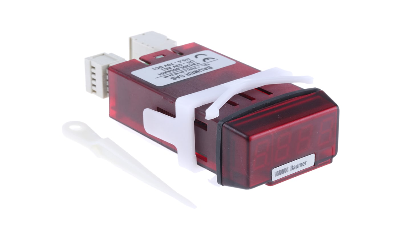 Baumer TA1200.005AX01, contatore LED per rotazioni al minuto, montaggio a pannello, alimentazione 10,5-70 V c.c. o 21-53 V c.a.