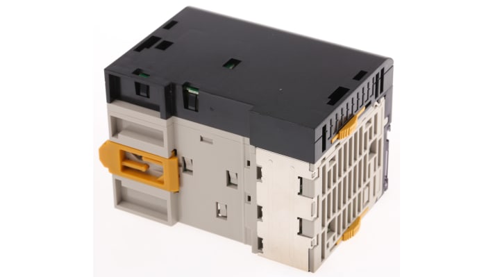 Omron CJ1M-CPU21, CPU PLC con interfaccia DeviceNet, montaggio su guida DIN, dimensioni 90 x 48,75 x 83,6 mm.