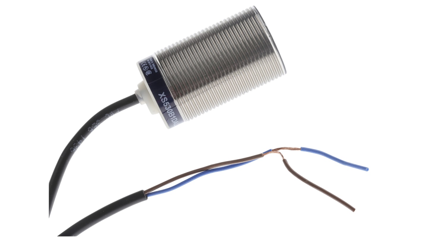Sensore induttivo cilindrico Telemecanique Sensors XS530B1DAL2, M30, rilevamento 10 mm, alimentazione 12-48 V c.c., IP65/IP68.