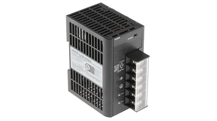 Alimentatore PLC Omron CJ1W-PA202, dimensioni 81,6 x 90 x 45 mm, corrente di uscita 400 mA, per serie CJ1M.