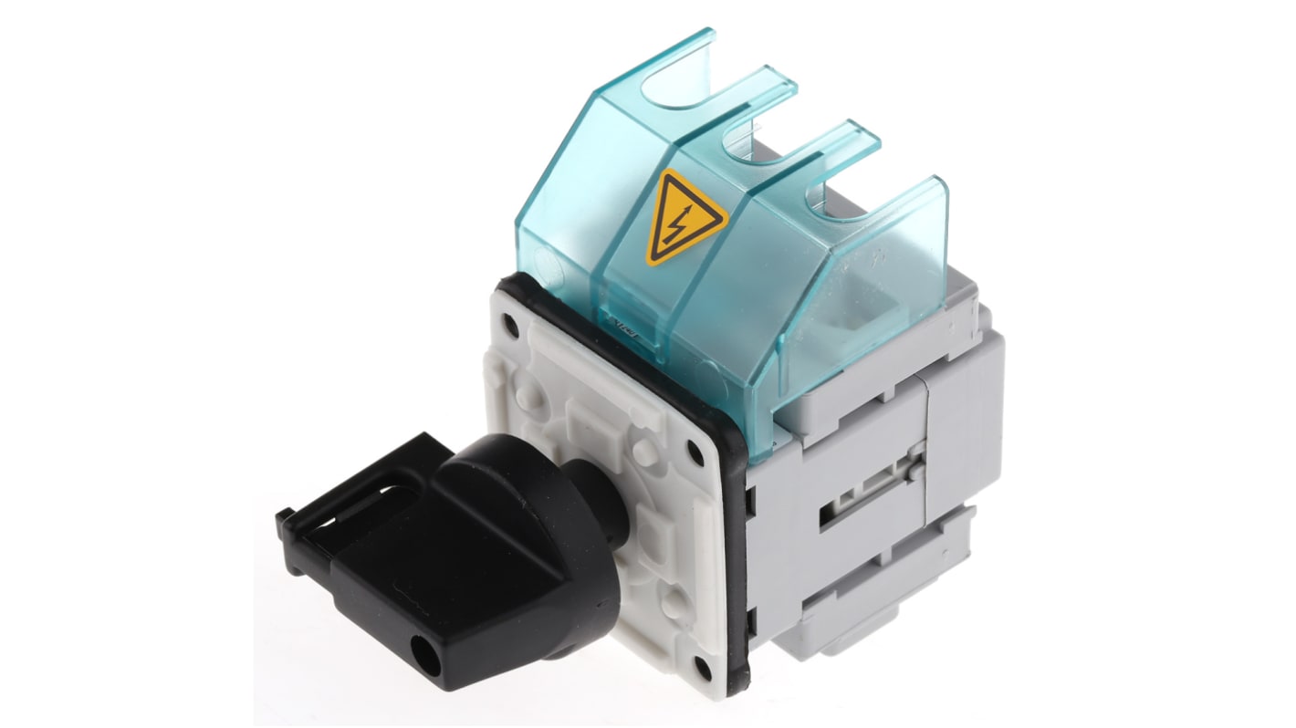 Interruttore di isolamento Siemens 3LD2222-0TK11, 3 poli, IP65, montaggio a pannello, dimensioni 48 x 48 mm, corrente 32A.