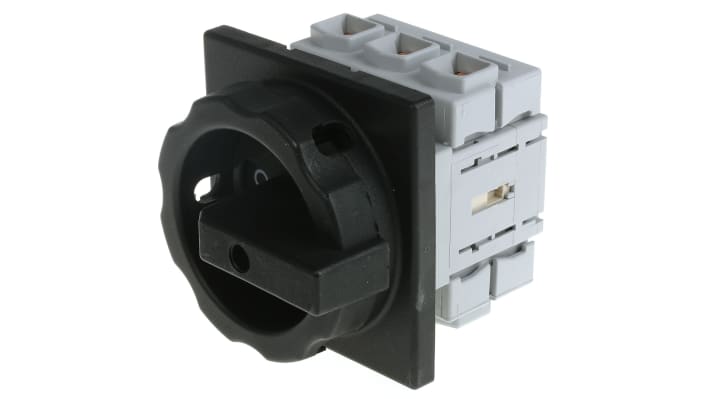 Interruttore di isolamento Siemens 3LD2804-0TK51 3P 125A 690V IP65 per montaggio a pannello con manopola nera, ideale per arresto d'emergenza.