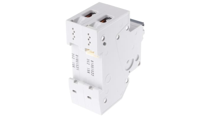 Interruttore magnetotermico Siemens 5SJ6210-6KS, 2 poli, 10A, montaggio su guida DIN, larghezza 36mm, conforme a EN 60898.