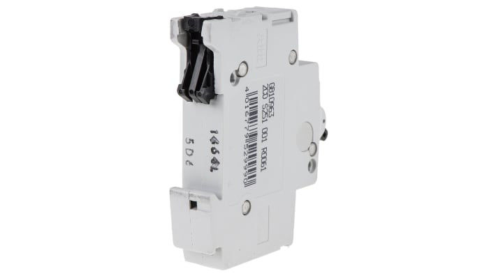 Interruttore magnetotermico ABB S201-D6, 1P 6A, montaggio su guida DIN, larghezza 17.5mm, capacità di rottura 6 kA.