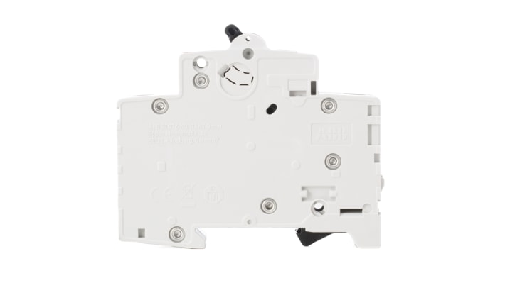 Interruttore magnetotermico ABB S201M-C2, Tipo C, 1P 2A, montaggio su guida DIN, dimensioni 88 x 17,5 x 76 mm.