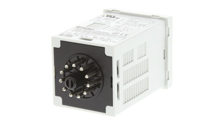 Finder 88.02.0.230.0002, timer multifunzione DPDT per montaggio a pannello, 230 V, 8 A, dimensioni 48 x 48 mm.