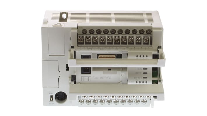 Modulo logico Mitsubishi Electric FX3U-16MR/ES per guida DIN, 8 ingressi/uscite relè, dimensioni 130 x 90 x 86 mm.