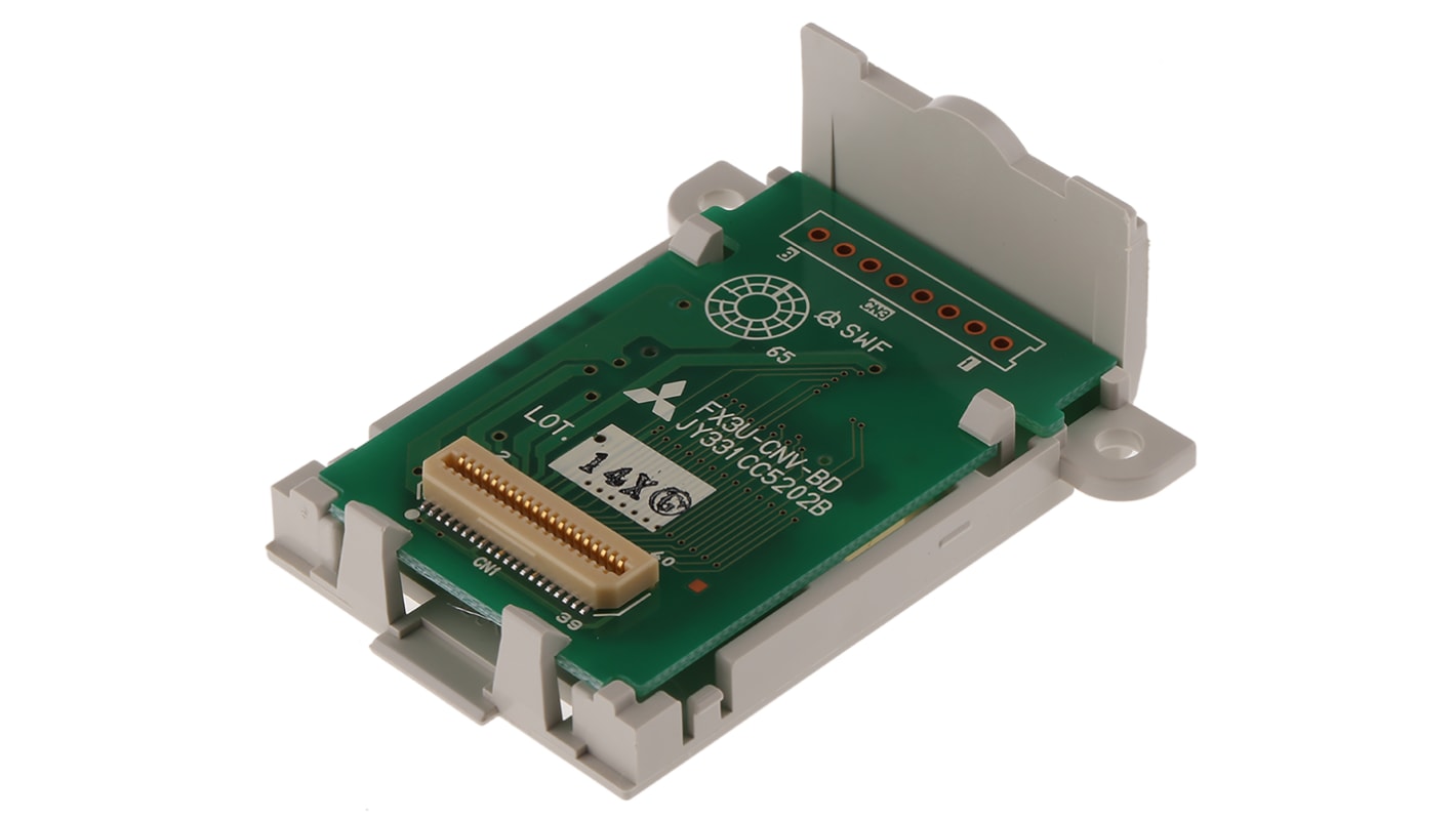Modulo di comunicazione Mitsubishi Electric FX3U-CNV-BD per Serie FX, compatibile con FX3U PLC e moduli di espansione.