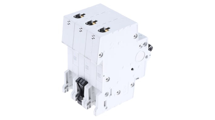 Interruttore magnetotermico ABB SH203-C20, 3 poli, 20A, 440V, montaggio su guida DIN, dimensioni 85x52.5x69mm.