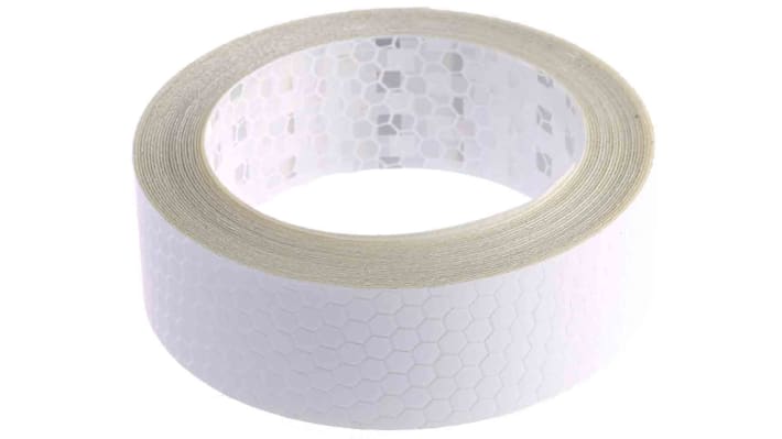 Nastro riflettente autoadesivo Telemecanique Sensors XUZB15, 25 mm di larghezza, spessore 0,2 mm, disponibile in 1 m e 5 m.