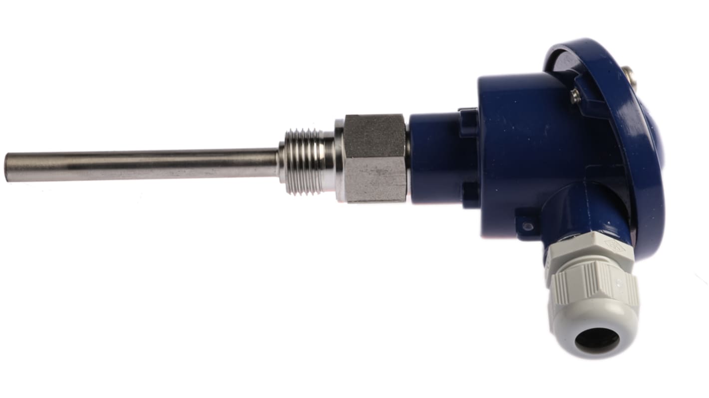 Sensore di temperatura Jumo 902020/20-402-1001-1-9-100-104/395, RTD PT100, sonda 100mm, acciaio inox, G1/2, -50 a +400 °C.