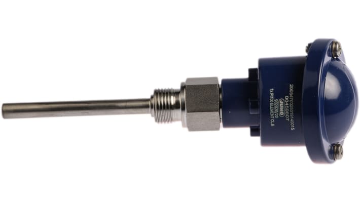 Sensore di temperatura Jumo 902020/20-402-1001-1-9-100-104/395, RTD PT100, sonda 100mm, acciaio inox, G1/2, -50 a +400 °C.